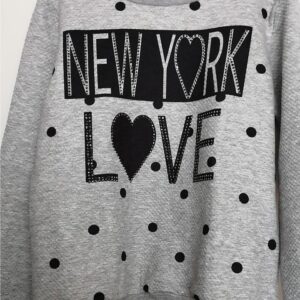 Felpa grigia con scritta taglia S/M