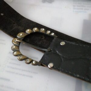 Cintura in cuoio nera 80 cm