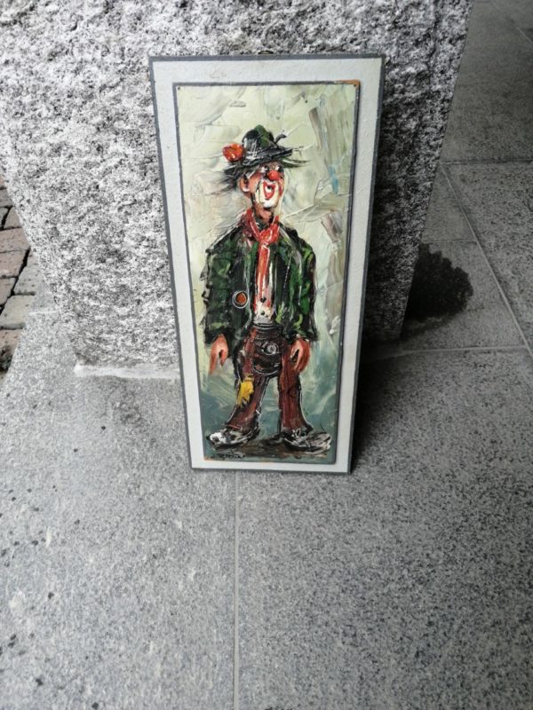 Quadro con pagliaccio 53x23 cm