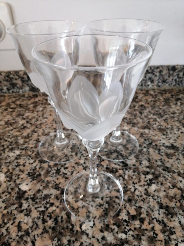 3 Calici per il vino con decorazione