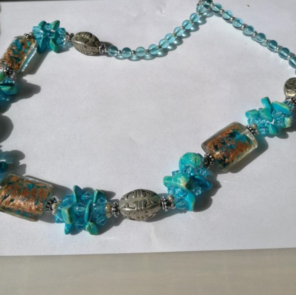 Collana con turchesi 60 cm