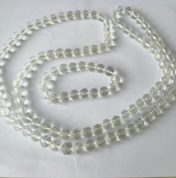 Collana trasparente 100 cm con bracciale abbinato