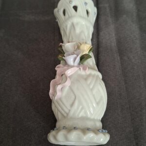 Vaso in ceramica bianco circa 18 cm
