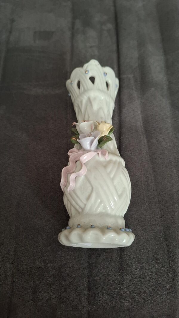 Vaso in ceramica bianco circa 18 cm