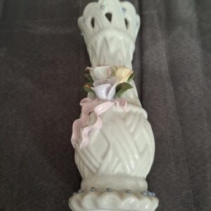 Vaso in ceramica bianco circa 18 cm