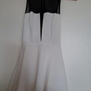 Vestito bianco con retina nera taglia S