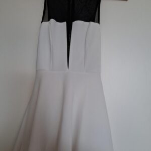 Vestito bianco con retina nera taglia S